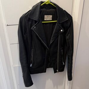 Zara Black Leather Moto Jacket